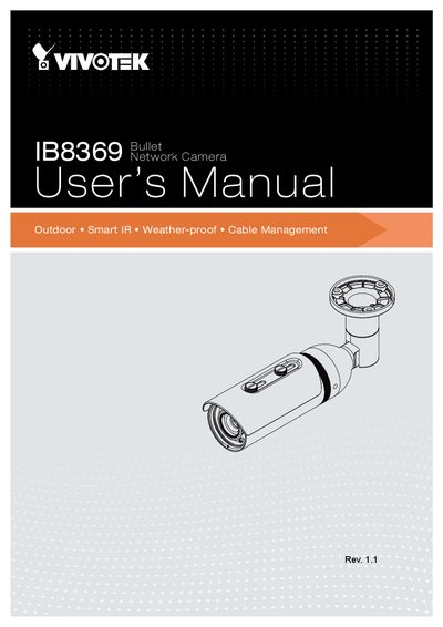 VIVOTEK IB8369 Bullet Network Camera Outdoor User Manual