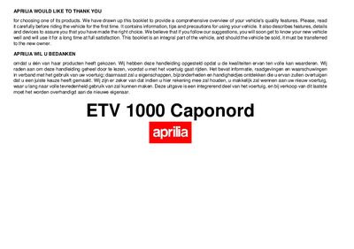 Aprilia ETV 1000 Caponord ABS MY04 UK-NL User Manual - cover page