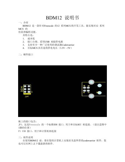 Metrowerks BDM12 Development Tool User Manual - cover page
