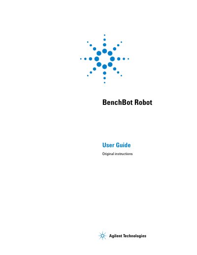 Agilent Technologies BenchBot Robot User Guide - cover page