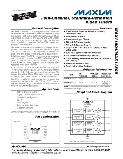 Maxim MAX11504/MAX11505 Datasheet - cover page