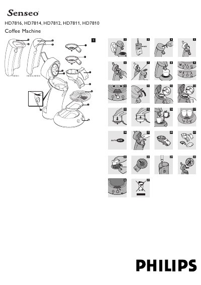 Philips SENSEO HD7810 HD7811 HD7812 HD7814 HD7816 Coffee Machine User Manual - cover page
