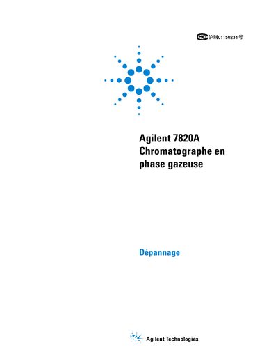 Agilent 7820A Gas Chromatograph Troubleshooting Guide - cover page