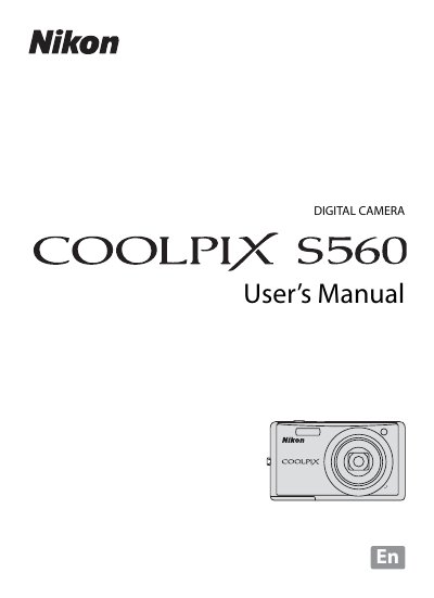 Nikon COOLPIX S560 User Manual - cover page