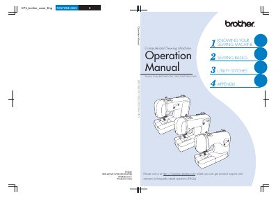 Brother 885-V60/V61/V62/V63/V64/V65 Computerized Sewing Machine Operation Manual - cover page