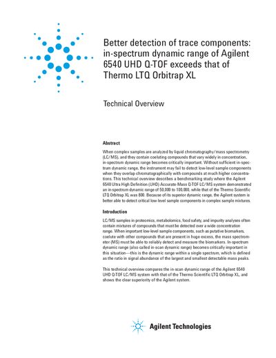 Agilent 6540 UHD Q-TOF LC/MS Technical Overview - cover page