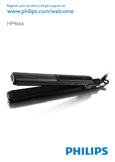 Philips HP4666 Hair Straightener User Manual - cover page