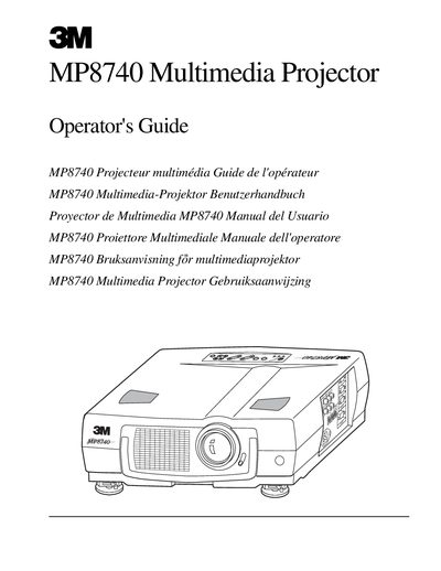 3M MP8740 Multimedia Projector Operator's Guide - cover page