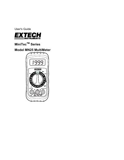 Extech MN25 MultiMeter User's Guide