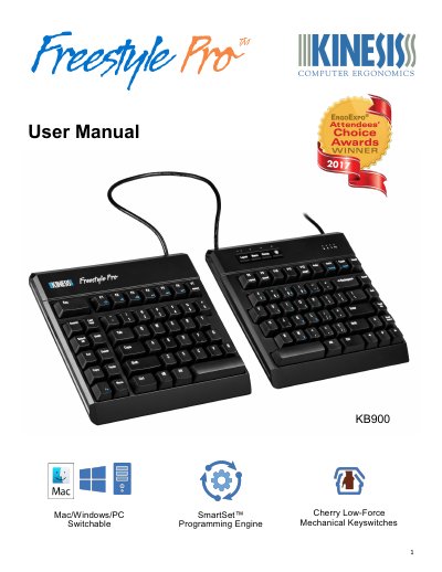 Kinesis KB900 Keyboard User Manual - cover page