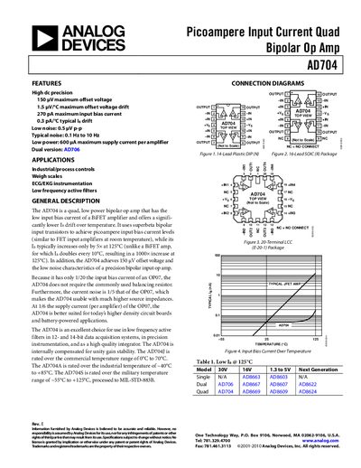 Analog Devices AD704 Handbook - cover page