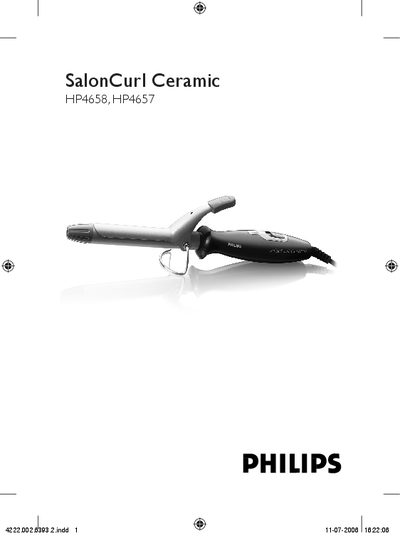 Philips HP4658/HP4657 SalonCurl Ceramic User Manual