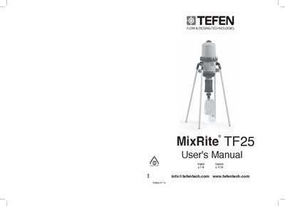 TEFEN MixRite TF5 Fertilizer and Chemicals Injector User's Manual - cover page