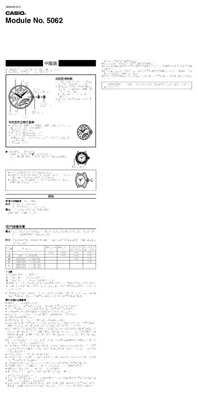 Casio 5062 User Manual - cover page