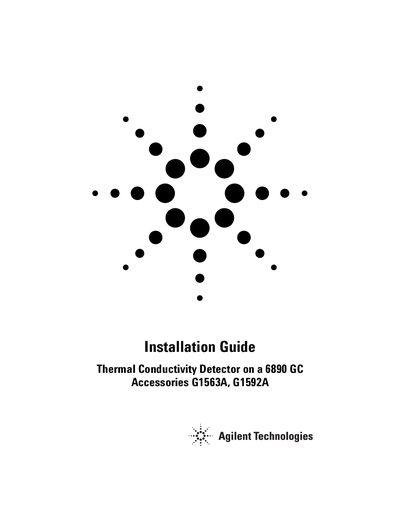 Agilent 6890 Accessories-Installation Guides (G1532-90337 TCD) - cover page