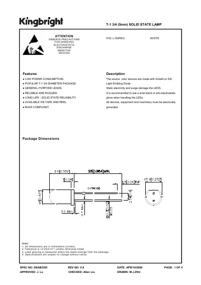 KINGBRIGHT DSAB5355 Manual - cover page