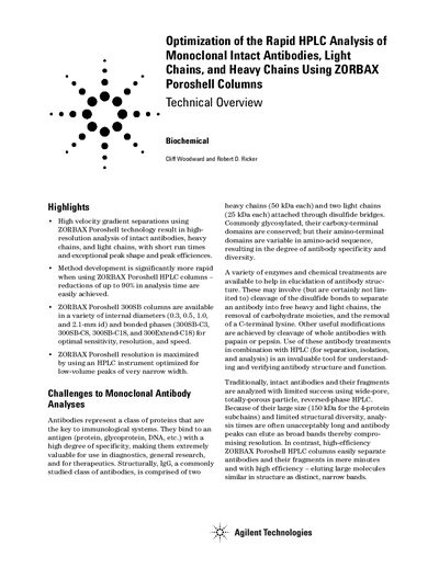 Agilent ZORBAX Poroshell Columns Technical Overview - cover page