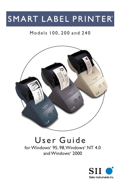 Seiko Instruments Smart Label Printer 100/200/240 User Guide - cover page