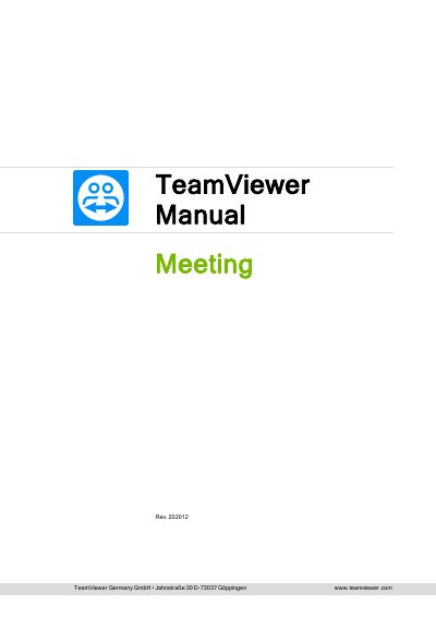 TeamViewer Meeting Manual - cover page