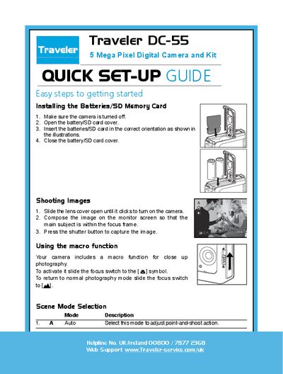 Traveler DC-55 Quick Start Guide - cover page