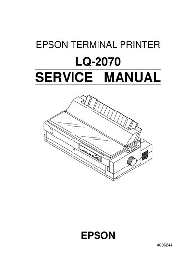 Epson LQ-2070 Terminal Printer Service Manual - cover page