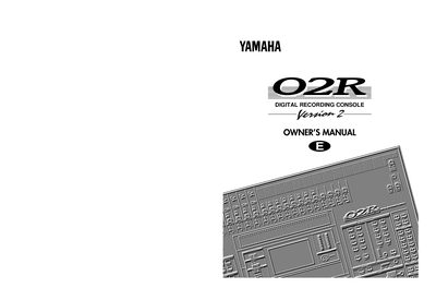 Yamaha O2R User Manual - cover page