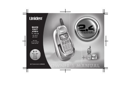 Uniden DCT646 Cordless Phone Quick Reference Guide - cover page