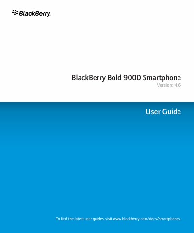 BlackBerry Bold 9000 Smartphone User Guide - cover page