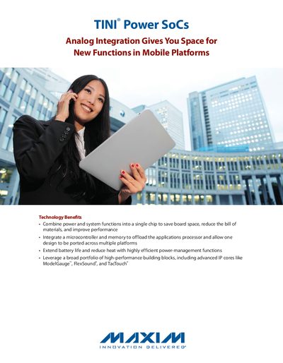 Maxim TINI Power SoC Product Leaflet - cover page