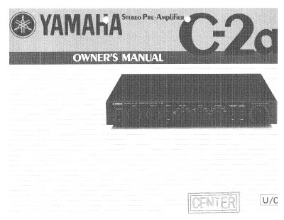 Yamaha C-2a Stereo Control Amplifier User Manual - cover page