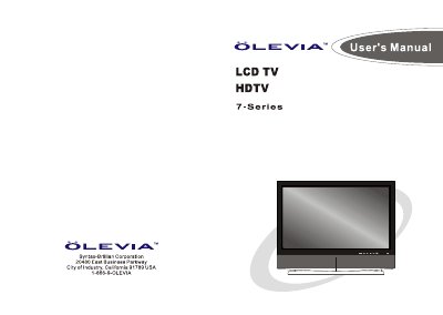 Syntax-Brillian OLEVIA 7-Series LCD TV User Manual - cover page