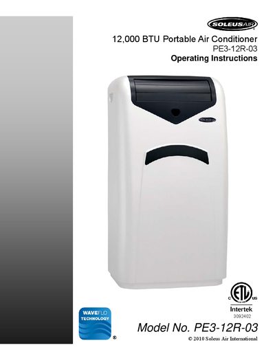 12 000 BTU Portable Air Conditioner PE3-12R-03 Operating Instructions - cover page