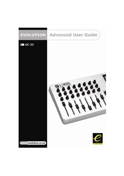 Evolution UC-33 Advanced User Guide - cover page