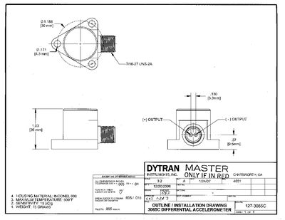Dytran 3085C Charge Mode Accelerometer Specifications Manual - cover page