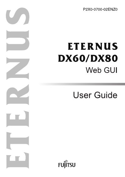 Fujitsu ETERNUS DX60/DX80 Web GUI User Guide - cover page