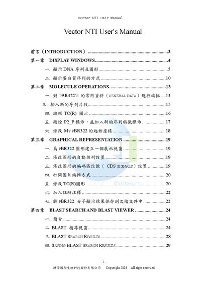 Vector NTI User Manual - cover page