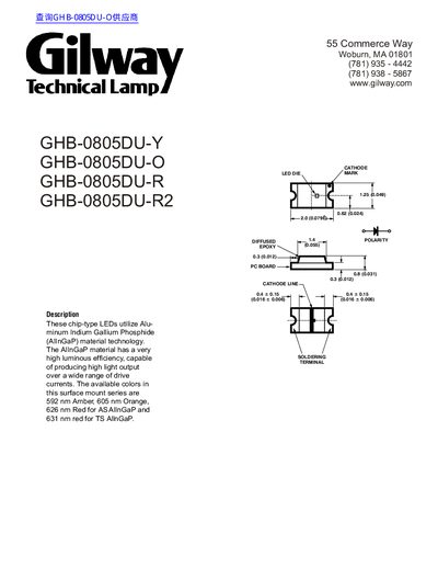 Gilway GHB-0805DU-Y GHB-0805DU-O GHB-0805DU-R GHB-0805DU-R2 - cover page