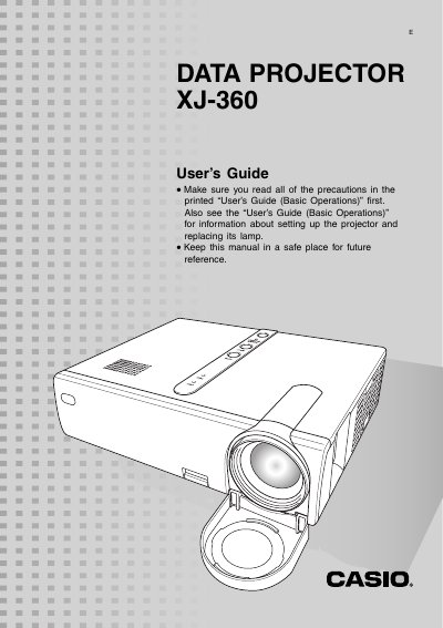 Casio XJ-360 Data Projector User's Guide - cover page