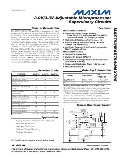 Maxim Integrated MAX793/MAX794/MAX795 Datasheet - cover page