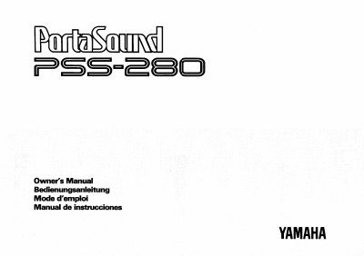 Yamaha PSS-280 PortaSound Owner's Manual - cover page