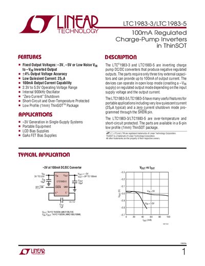Linear Technology LTC1983-3 / LTC1983-5 Datasheet - cover page