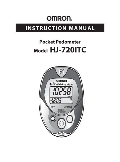 Omron HJ-720ITC Pocket Pedometer Instruction Manual - cover page