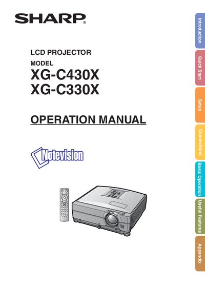 Sharp XG-C430X/XG-C330X LCD Projector User Manual