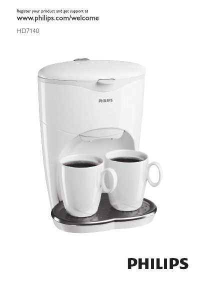 Philips HD7140 Coffee Maker User Guide - cover page