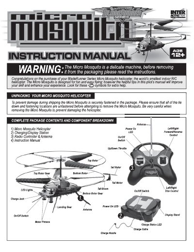 Micro Mosquito Helicopter Pilot's Manual - cover page