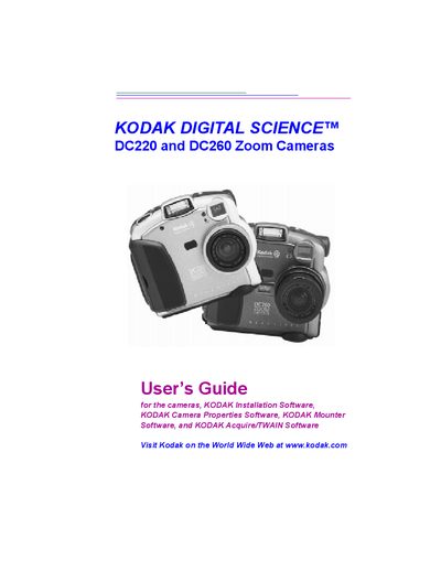 Kodak DC220 / DC260 Zoom Camera User Guide - cover page