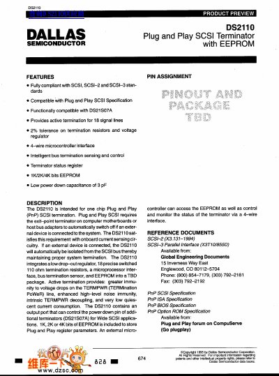DALLAS DA2110 handbook - cover page