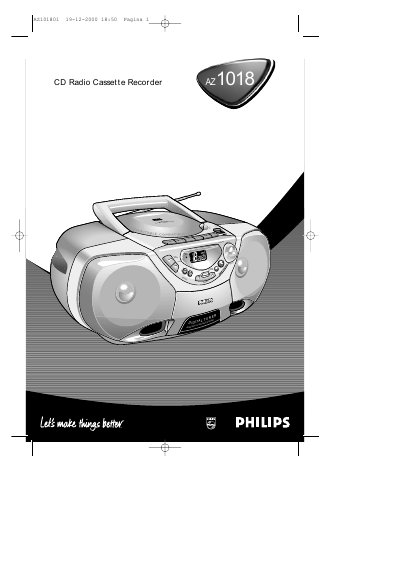 Philips AZ1018 CD Radio Cassette Recorder User Manual - cover page