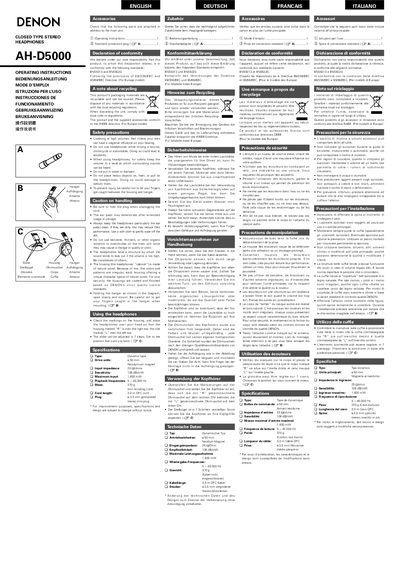 Denon AH-D5000 User Manual - cover page