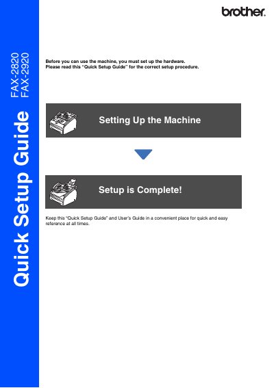 Brother FAX-2820/FAX-2920 Quick Setup Guide